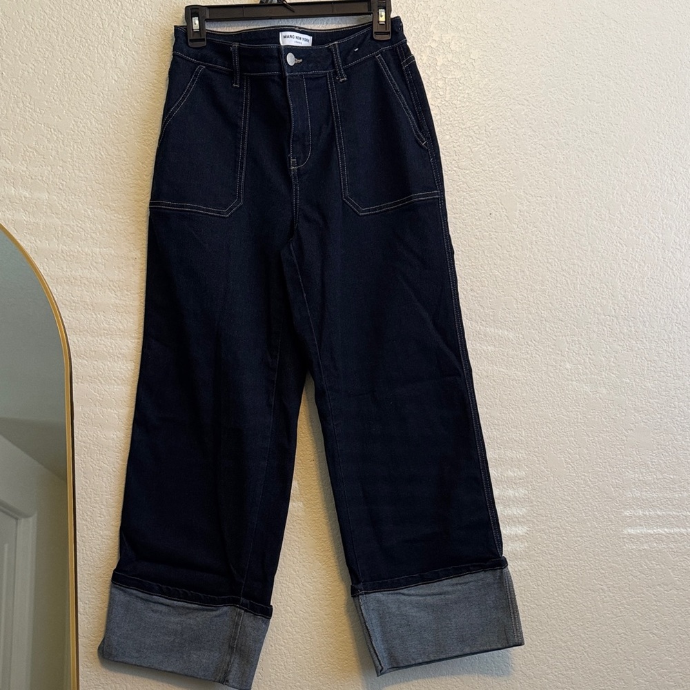 Marc New York Dark Blue Flare & Wide Leg Jeans Size 6